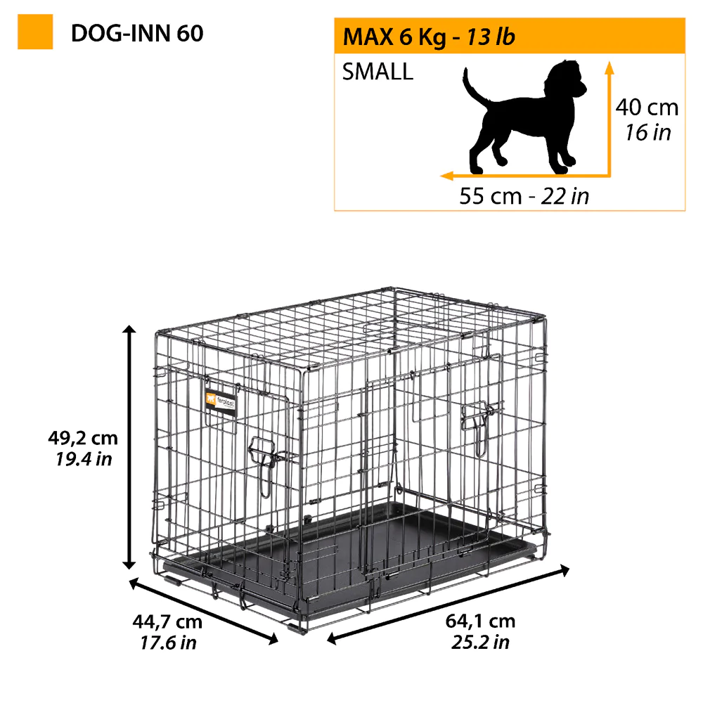 ferplast cage de transport pliable pour chiens dog inn 60